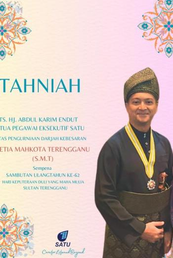 Pengurniaan Darjah Kebesaran Setia Mahkota Terengganu (S.M.T.) kepada KPE SATU